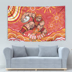 Personalized Gold Coast Suns Mascot Tapestry Aboriginal Dot Art - Dreamtime Football Mascot