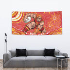 Personalized Gold Coast Suns Mascot Tapestry Aboriginal Dot Art - Dreamtime Football Mascot