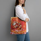 Personalized Gold Coast Suns Mascot Tote Bag Aboriginal Dot Art - Dreamtime Football Mascot