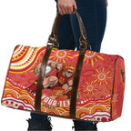 Personalized Gold Coast Suns Mascot Travel Bag Aboriginal Dot Art - Dreamtime Football Mascot