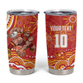 Personalized Gold Coast Suns Mascot Tumbler Cup Aboriginal Dot Art - Dreamtime Football Mascot