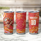 Personalized Gold Coast Suns Mascot Tumbler Cup Aboriginal Dot Art - Dreamtime Football Mascot