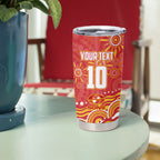 Personalized Gold Coast Suns Mascot Tumbler Cup Aboriginal Dot Art - Dreamtime Football Mascot