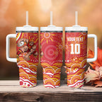 Personalized Gold Coast Suns Mascot Tumbler With Handle Aboriginal Dot Art - Dreamtime Football Mascot