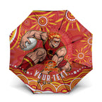 Personalized Gold Coast Suns Mascot Umbrella Aboriginal Dot Art - Dreamtime Football Mascot