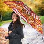 Personalized Gold Coast Suns Mascot Umbrella Aboriginal Dot Art - Dreamtime Football Mascot
