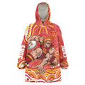 Personalized Gold Coast Suns Mascot Wearable Blanket Hoodie Aboriginal Dot Art - Dreamtime Football Mascot