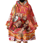 Personalized Gold Coast Suns Mascot Wearable Blanket Hoodie Aboriginal Dot Art - Dreamtime Football Mascot