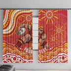 Personalized Gold Coast Suns Mascot Window Curtain Aboriginal Dot Art - Dreamtime Football Mascot