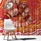 Personalized Gold Coast Suns Mascot Window Curtain Aboriginal Dot Art - Dreamtime Football Mascot