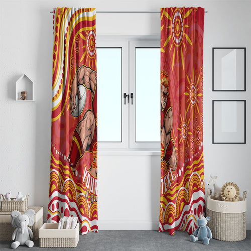 Personalized Gold Coast Suns Mascot Window Curtain Aboriginal Dot Art - Dreamtime Football Mascot