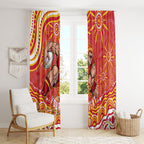Personalized Gold Coast Suns Mascot Window Curtain Aboriginal Dot Art - Dreamtime Football Mascot