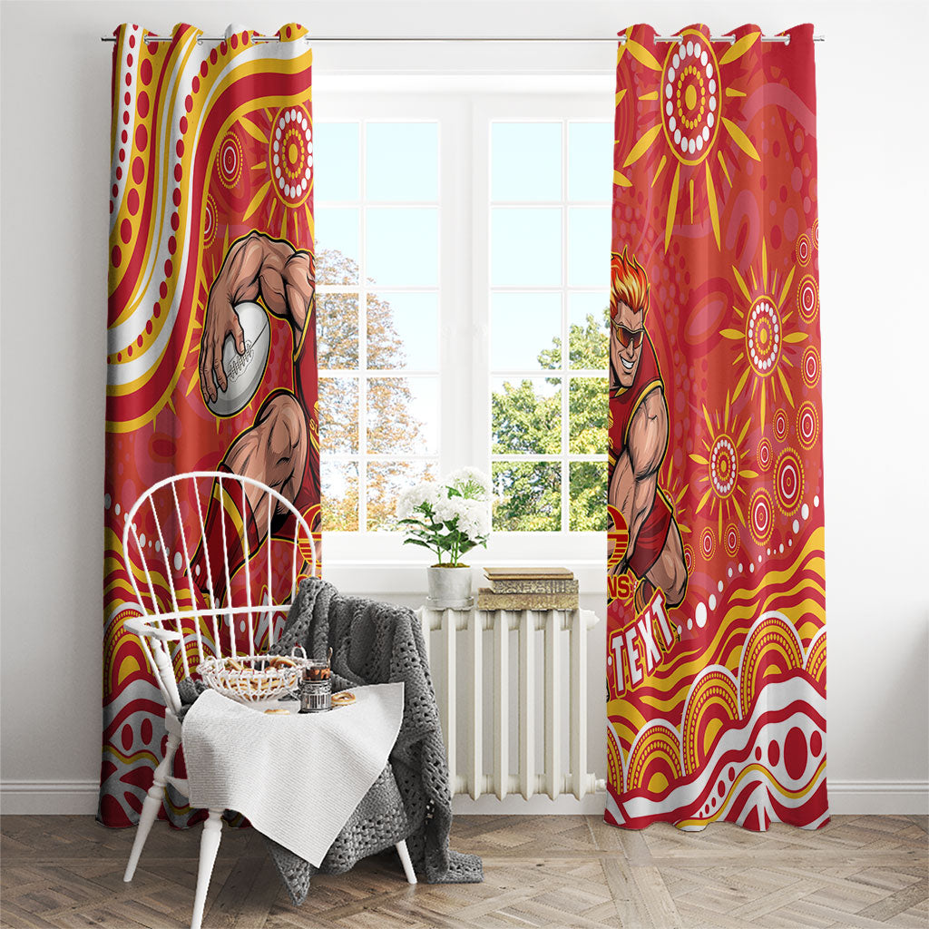 Personalized Gold Coast Suns Mascot Window Curtain Aboriginal Dot Art - Dreamtime Football Mascot