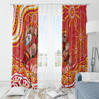 Personalized Gold Coast Suns Mascot Window Curtain Aboriginal Dot Art - Dreamtime Football Mascot