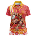 Personalized Gold Coast Suns Mascot Women Polo Shirt Aboriginal Dot Art - Dreamtime Football Mascot