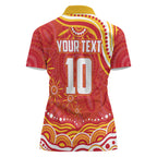 Personalized Gold Coast Suns Mascot Women Polo Shirt Aboriginal Dot Art - Dreamtime Football Mascot