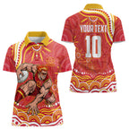 Personalized Gold Coast Suns Mascot Women Polo Shirt Aboriginal Dot Art - Dreamtime Football Mascot
