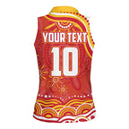 Personalized Gold Coast Suns Mascot Women Sleeveless Polo Shirt Aboriginal Dot Art - Dreamtime Football Mascot