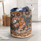 Personalized GWS Giants Rugby Laundry Basket Aboriginal Dot Art - Dreamtime Football Mascot