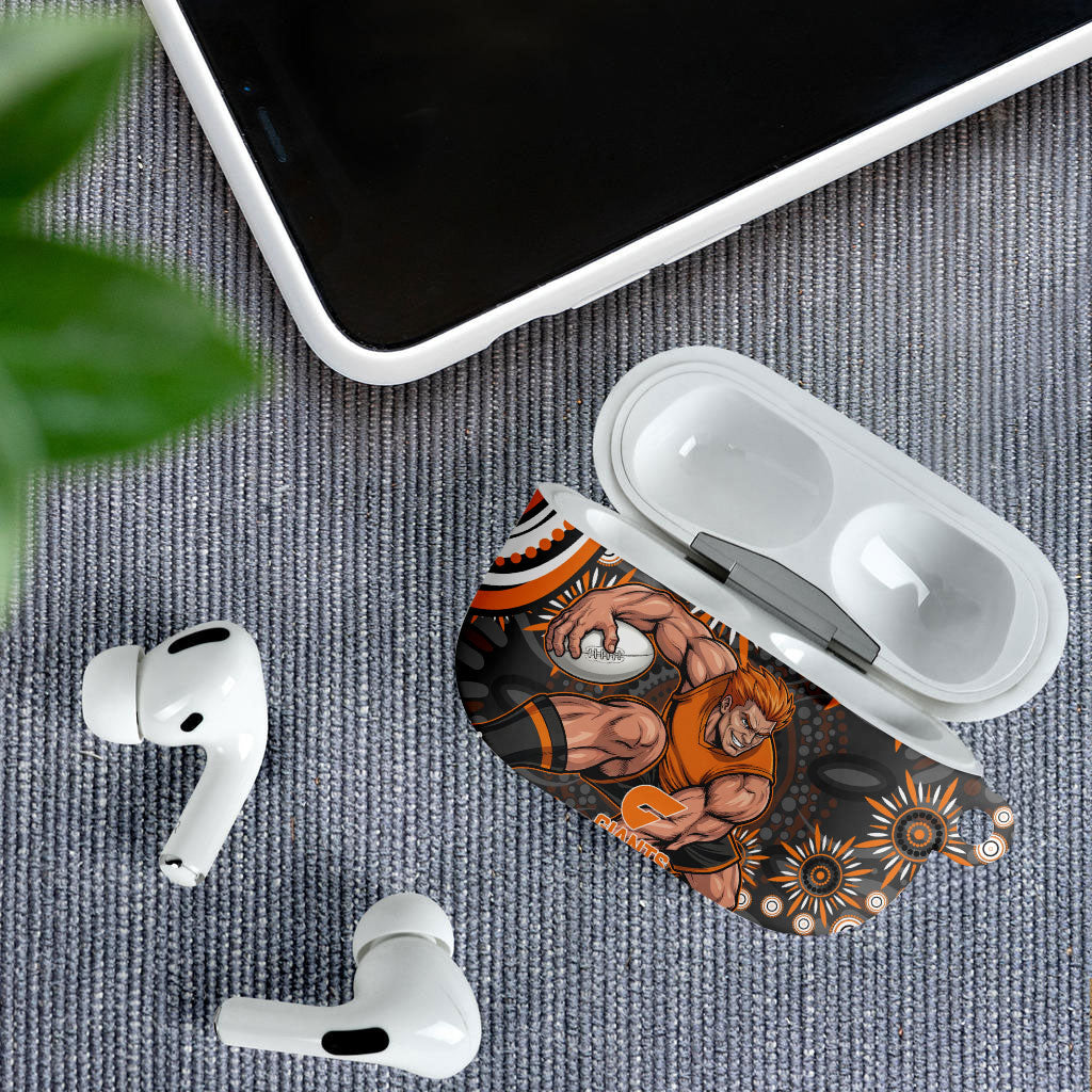 Personalized GWS Giants Rugby AirPods Case Aboriginal Dot Art - Dreamtime Football Mascot