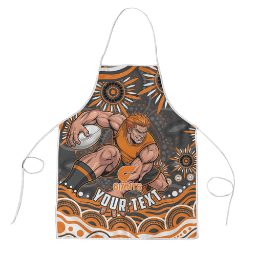 Personalized GWS Giants Rugby Apron Aboriginal Dot Art - Dreamtime Football Mascot