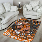 Personalized GWS Giants Rugby Area Rug Aboriginal Dot Art - Dreamtime Football Mascot