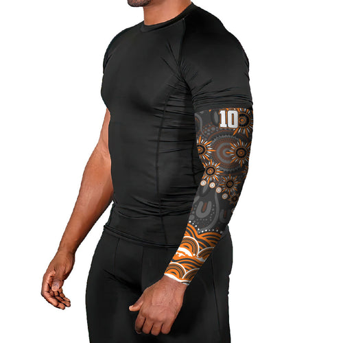 Personalized GWS Giants Rugby Arm Sleeves Aboriginal Dot Art - Dreamtime Football Mascot
