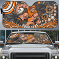 Personalized GWS Giants Rugby Auto Sun Shade Aboriginal Dot Art - Dreamtime Football Mascot