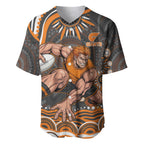 Personalized GWS Giants Rugby Baseball Jersey Aboriginal Dot Art - Dreamtime Football Mascot
