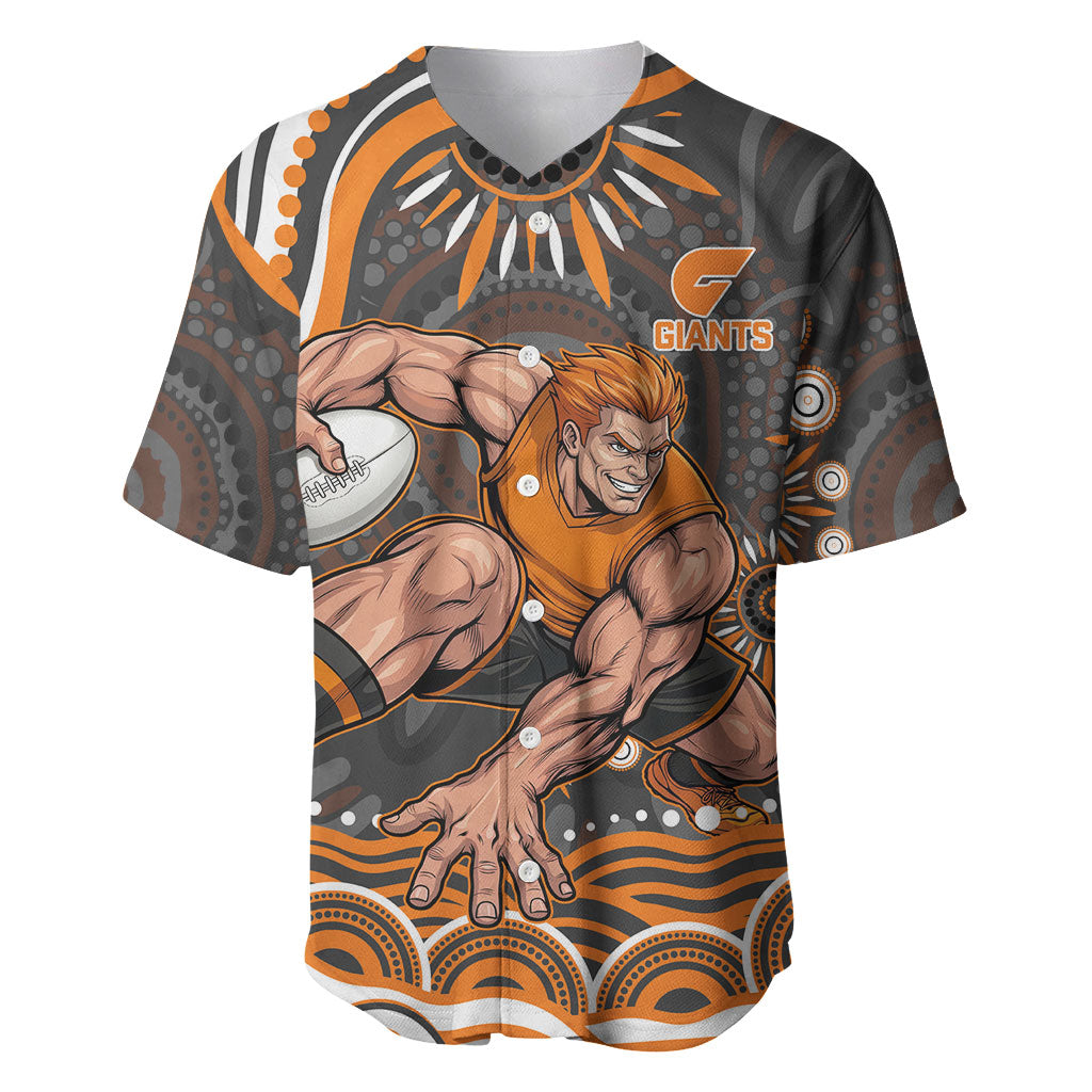 Personalized GWS Giants Rugby Baseball Jersey Aboriginal Dot Art - Dreamtime Football Mascot