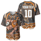 Personalized GWS Giants Rugby Baseball Jersey Aboriginal Dot Art - Dreamtime Football Mascot