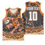 Personalized GWS Giants Rugby Basketball Jersey Aboriginal Dot Art - Dreamtime Football Mascot