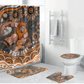 Personalized GWS Giants Rugby Bathroom Set Aboriginal Dot Art - Dreamtime Football Mascot