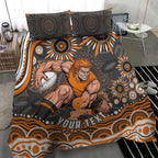 Personalized GWS Giants Rugby Bedding Set Aboriginal Dot Art - Dreamtime Football Mascot