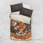 Personalized GWS Giants Rugby Bedding Set Aboriginal Dot Art - Dreamtime Football Mascot