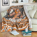 Personalized GWS Giants Rugby Blanket Aboriginal Dot Art - Dreamtime Football Mascot