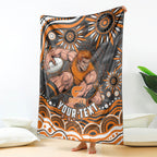 Personalized GWS Giants Rugby Blanket Aboriginal Dot Art - Dreamtime Football Mascot