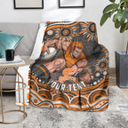 Personalized GWS Giants Rugby Blanket Aboriginal Dot Art - Dreamtime Football Mascot