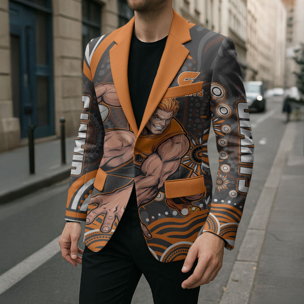 Personalized GWS Giants Rugby Blazer Aboriginal Dot Art - Dreamtime Football Mascot