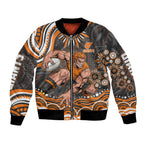 Personalized GWS Giants Rugby Bomber Jacket Aboriginal Dot Art - Dreamtime Football Mascot