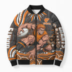 Personalized GWS Giants Rugby Bomber Puffer Jacket Aboriginal Dot Art - Dreamtime Football Mascot