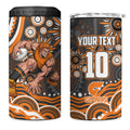 Personalized GWS Giants Rugby 4 in 1 Can Cooler Tumbler Aboriginal Dot Art - Dreamtime Football Mascot