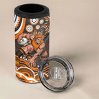 Personalized GWS Giants Rugby 4 in 1 Can Cooler Tumbler Aboriginal Dot Art - Dreamtime Football Mascot