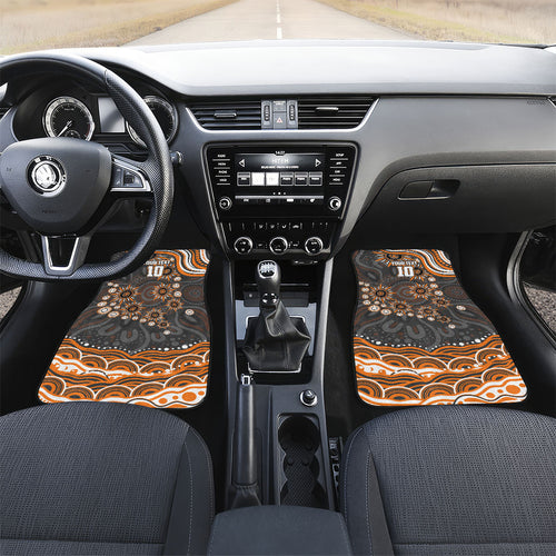 Personalized GWS Giants Rugby Car Mats Aboriginal Dot Art - Dreamtime Football Mascot