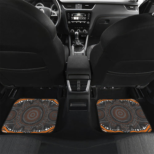 Personalized GWS Giants Rugby Car Mats Aboriginal Dot Art - Dreamtime Football Mascot