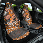 Personalized GWS Giants Rugby Car Seat Cover Aboriginal Dot Art - Dreamtime Football Mascot