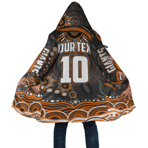 Personalized GWS Giants Rugby Cloak Aboriginal Dot Art - Dreamtime Football Mascot