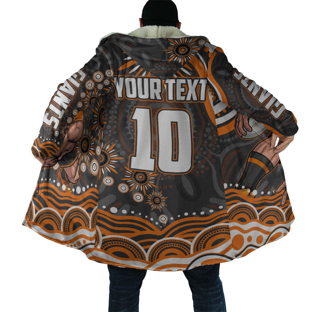 Personalized GWS Giants Rugby Cloak Aboriginal Dot Art - Dreamtime Football Mascot