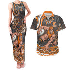 Personalized GWS Giants Rugby Couples Matching Tank Maxi Dress and Hawaiian Shirt Aboriginal Dot Art - Dreamtime Football Mascot