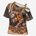 Personalized GWS Giants Rugby Cross Shoulder Shirt Aboriginal Dot Art - Dreamtime Football Mascot